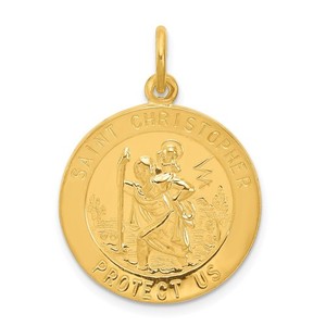 Authentic 24k Gold-plated Sterling Silver St. Christopher Medal