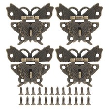 Cionyce 4 Pack Butterfly Hasp Jewelry Box Latch Antique Bronze