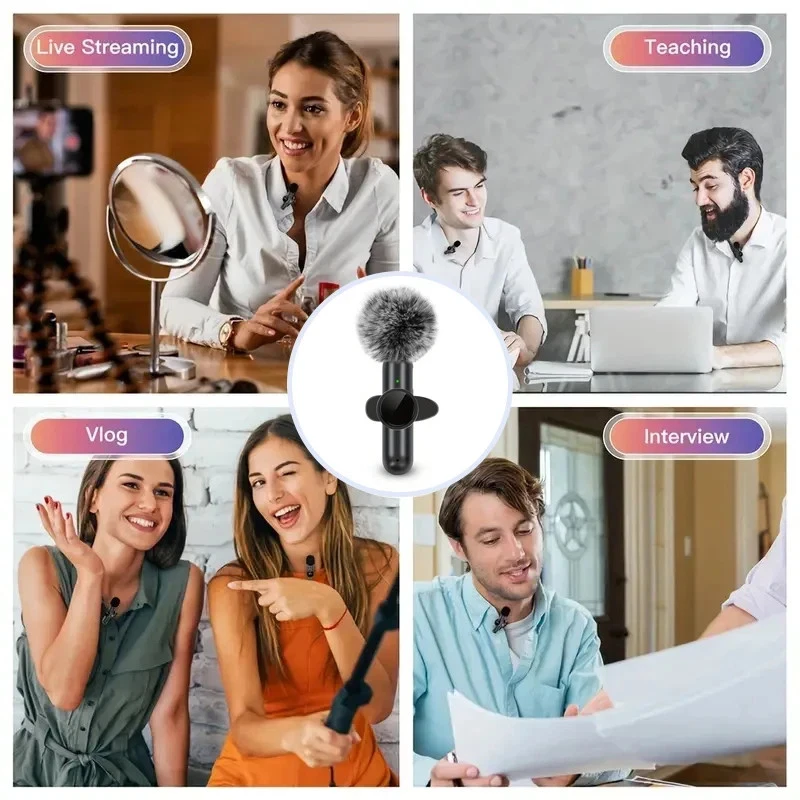 Micro Cravate Lavalier Sans Fil Microphone USB Type-C Téléphone Portable Samsung - Photo 3/3