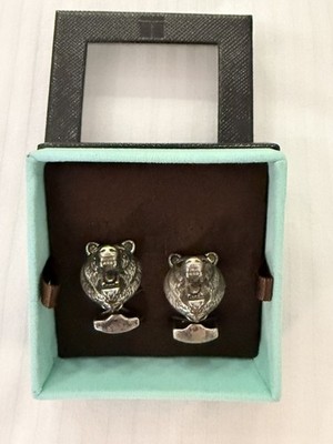 TATEOSSIAN CF0491 MECHANICAL BEAR 3D CUFFLINKS BRONZE PLATED OXIDISED BNIB