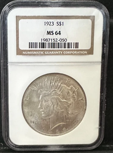 1923 Philadelphia Peace Silver Dollar $1 NGC MS64