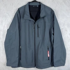 Swiss Tech Jacket Mens 2XL Gray Full Zip Mock Neck Casual Pockets