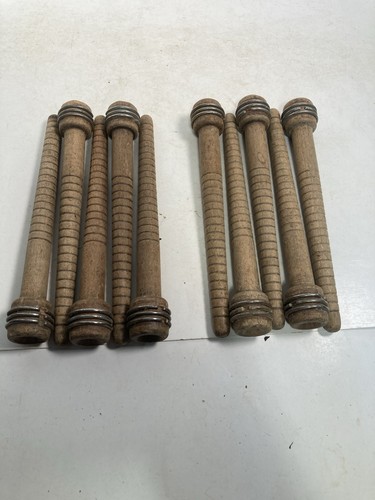 Wood Bobbins Spools Wooden Industrial Style, 8" Wood Quills, Lot-10