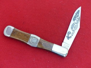 Ka Bar KABAR USA mint Coke Bottle swell center 1984 smooth bone knife