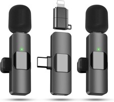 Microphone for iPhone   2 Pack Wireless Lavalier Mini Mics for Vlog  YouTube