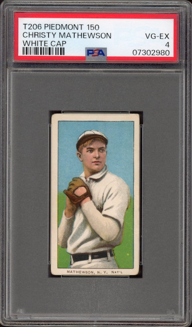 T206 Piedmont 150 Christy Mathewson White Cap PSA VG-EX 4
