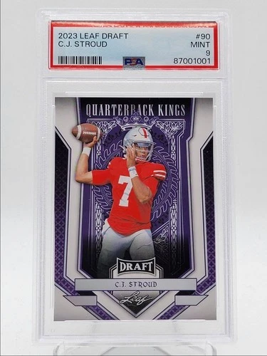 C.J. STROUD 2023-24 LEAF DRAFT NFL FOOTBALL MINT PSA 9 Q4320