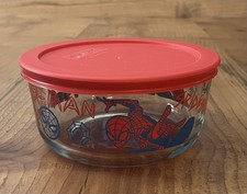 PYREX SPIDER MAN Glass BOWL Storage Container...