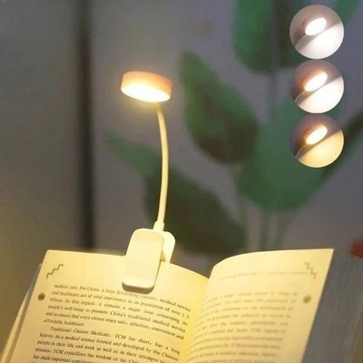 Flexible Rechargeable LED Book Light With 3 Light Modes Easy Clip Reading Lamp