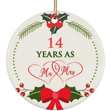 14th Anniversary Ornament 14 Years As Mr Mrs Christmas Ornament Keepsake Gift