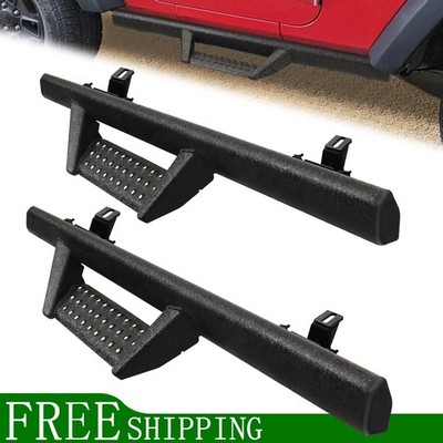 For 07-18 Jeep Wrangler JK 2 Door Side Step Rails Drop Bar Running Boards