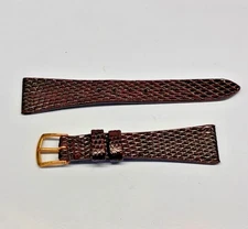 16mm Short Burgundy Genuine Lizard Watch Band - USA