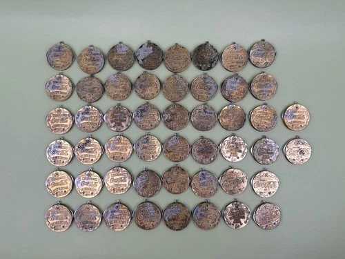 Lot Of 50 Vintage Novelty Coca Cola 2 Blade Round Folding Knives Matte Metal USA