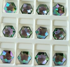 Swarovski 14mm Paradise Shine Hexagon Pendant Charm 2pcs 