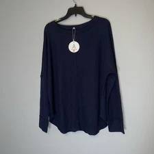 Anrabess Navy Thermal Long Sleeve Shirt Size L