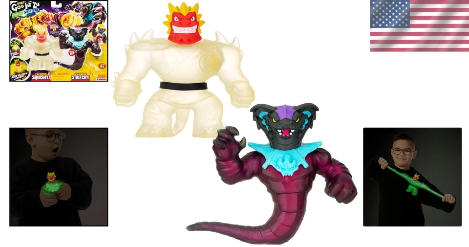 Juego de juguetes interactivos que brillan en la oscuridad: Blazagon & Shadowfang Viper de Goo Jit Zu Foto 2 de 4