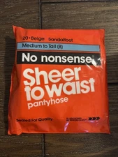 Vintage 1990 No Nonsense Pantyhose Beige Sz B Medium to Tall Sheer to Waist