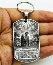 God Lord Jesus Christ 3: 5 Reminder Stainless Keychain Art Holly Faith Holly