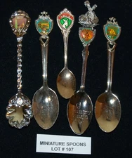 VINTAGE Miniature Spoons Missouri Kansas Set of 5 Lot#107