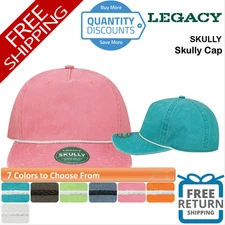 🔥 LEGACY Skully Cap Hat Five-panel, Mid-profile Pigment-dyed Cotton SKULLY
