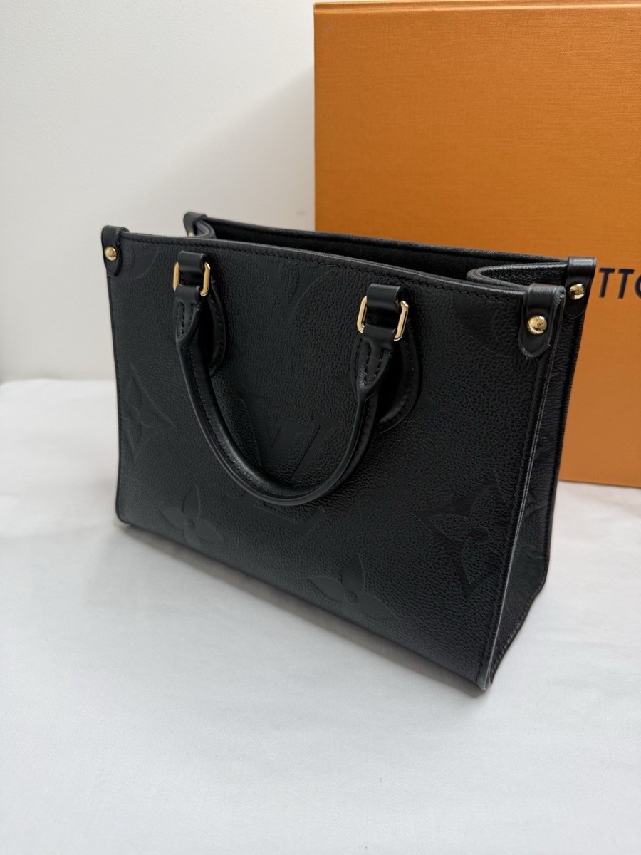 Louis Vuitton Onthego PM Empreinte Noir Black Leather Tote Bag