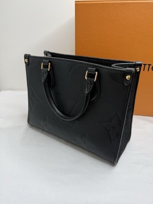 Louis Vuitton Onthego PM Empreinte Noir Black Leather Tote Bag