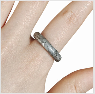 Muonionalusta meteorite ring Meteor Wedding Ring size:7.5