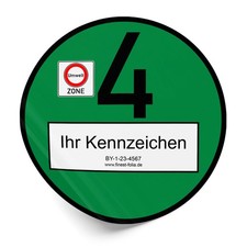 Offizielle gr�ne Umweltplakette Euro 4 Feinstaubplakette gr�n - 100% legal