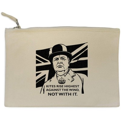 Canvas-Clutch / Accessoire-Tasche ''Drachen - Winston Churchill Quote'' (CL00052467)
