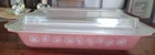 Vintage Pyrex 548-B  1  1/4 QT Pink Daisy Space Saver Casserole Baker w/ Lid