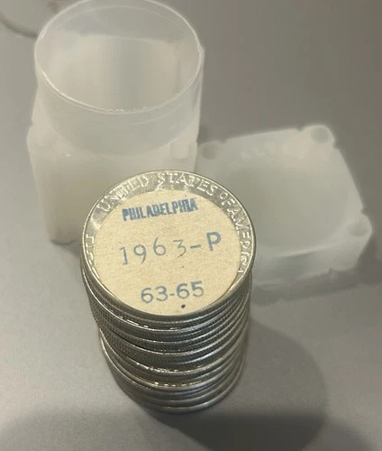 1963-P US Franklin Half Dollars Silver Coin Lot Roll - 20 coins