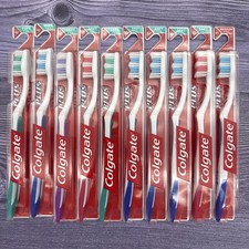 10 VTG Colgate Plus Toothbrush Soft / Medium FULL Head 02 Bi-Level Diamond