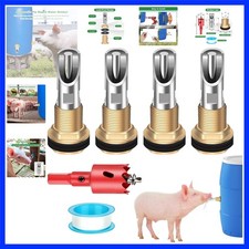 4 Pack Pig Waterer Nipples, Hog Water Nipples for Barrels Kit