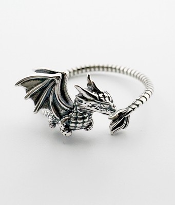 Fliegender Drache verstellbarer Ring mythisch veränderbar echt 925 Sterling Silber  