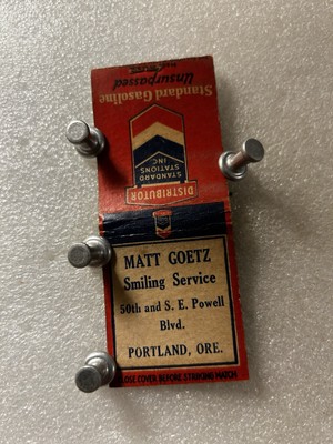 Portland Oregon Standard Gasoline Oil Matt Goetz Service Matchbook 