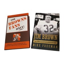Lot of 2 CLEVELAND BROWNS HB Books: For Browns Fans Only! & Jim Brown by Freeman