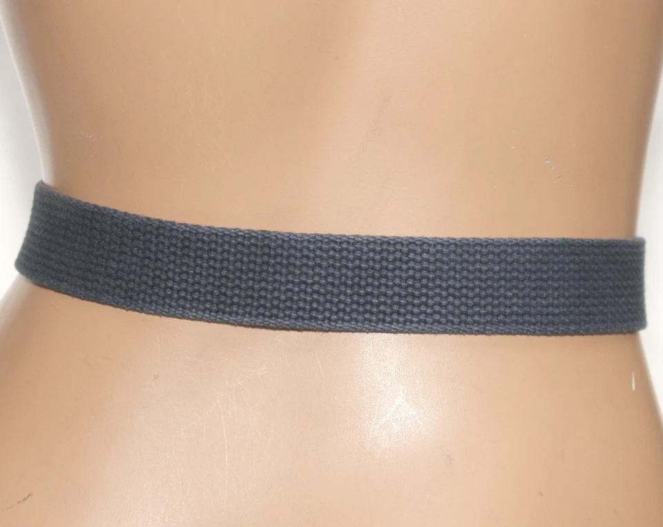 J. Cinturón Crew Azul Correas Cuero Tostado Pestañas Anillos en D - Talla S/M - 42" Largo Foto 2 de 4