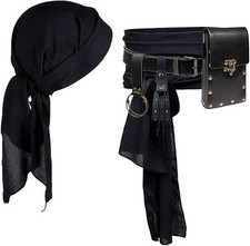 KOTORA Pirate Costume Pirate Head Scarf Bandanas Belt Waist Sash Medieval Belt P