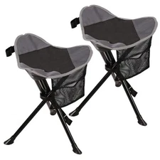  2 Pack Folding Tripod Stools for Adults, Lightweight Black - 2 Packs Basic