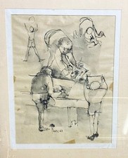 Disegno Antico anni 60 con firma originale Roco 1967
