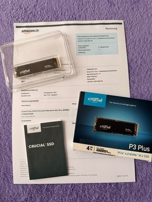 Crucial P3 Plus 4TB NVMe M.2 SSD | 99% Health | 2.276h | Rechnung | PCIe 4.0