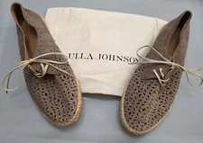 Ulla Johnson Iona Brown Suede Leather Tie Oxfords Perforated Shoes Dustbag 6 36
