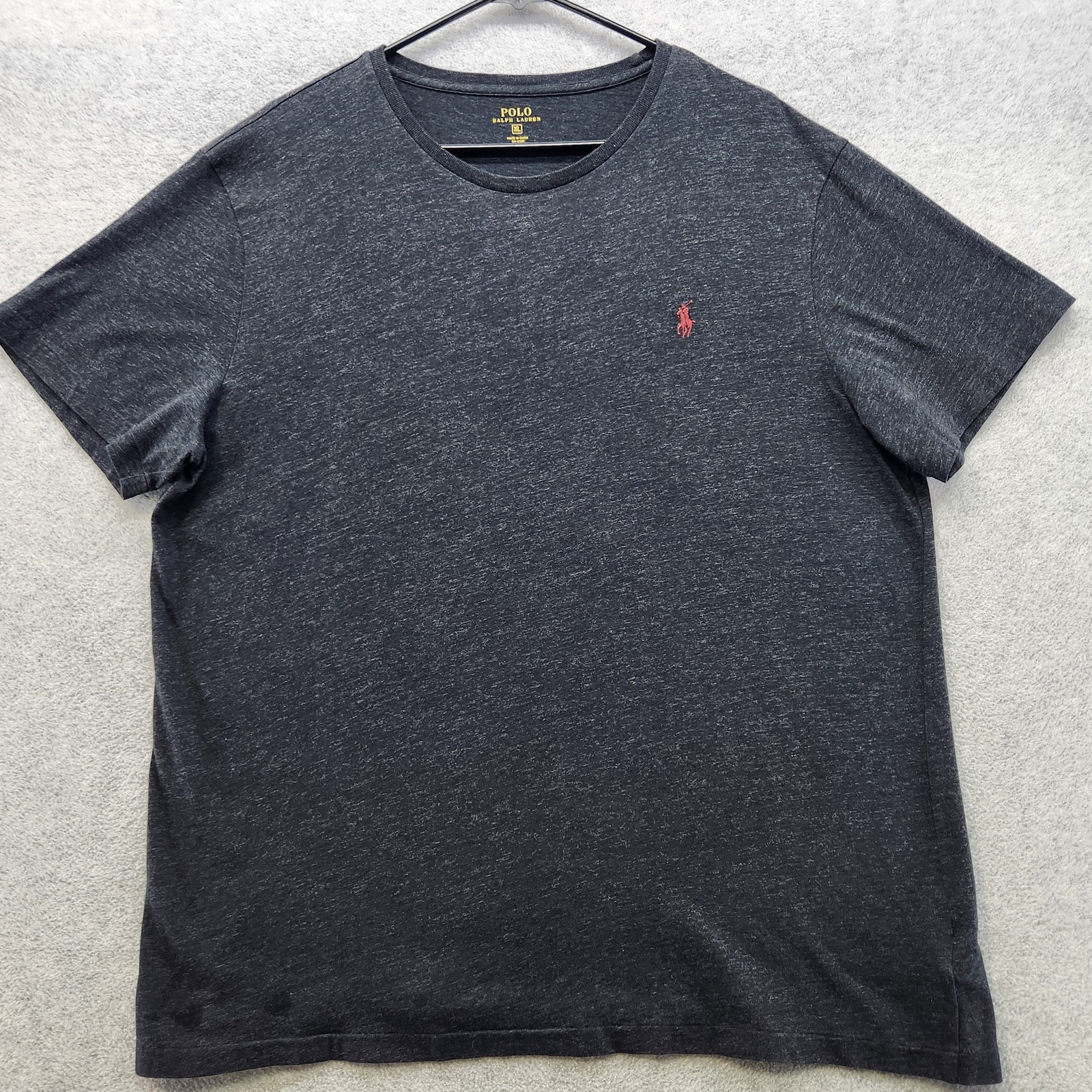 PONY Polo Ralph Lauren camicia uomo XL grigio erica girocollo manica corta maglietta morbida