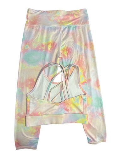 Xersion Girls Capri/sports Bra Set Size14 Large Quick Dry Tie Dye Casual Comfort - Picture 2 of 3