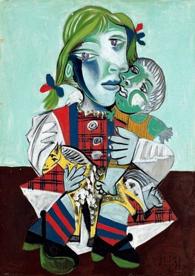 Pablo Picasso Maya mit Puppe und Pferd Kubistische Expressionistische Kunst A1-A4 Poster A