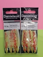 B-S44. FREE SHIPPING Danielson 2.5"Hoochies. Yellow/ orange. 2 Packs
