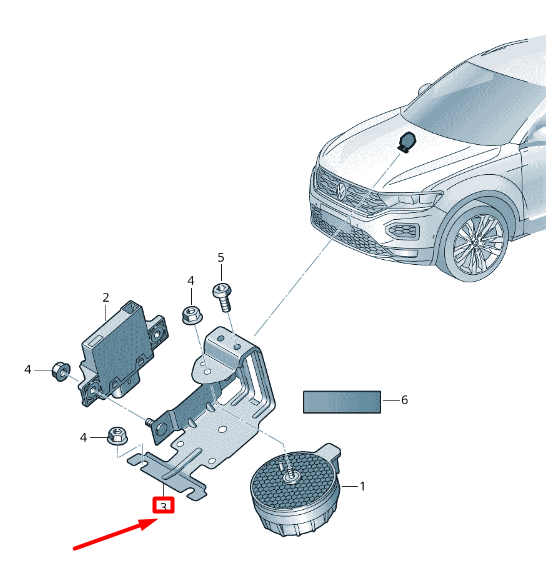 NOUVEAU SUPPORT D'ÉMETTEUR D'IMPULSIONS VOLKSWAGEN T-ROC A11 2GA906468 ORIGINAL