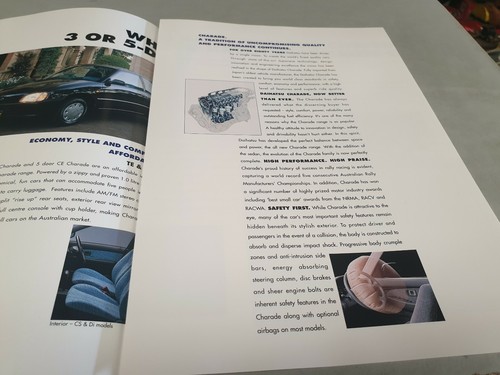 1996 DAIHATSU CHARADE Australian Sales Brochure - Picture 2 of 5