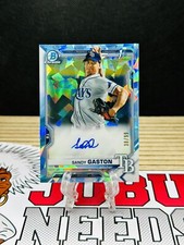 2021 Bowman Chrome Sapphire Prospect Autographs Aqua Ref #BSPASG Sandy Gaston/99