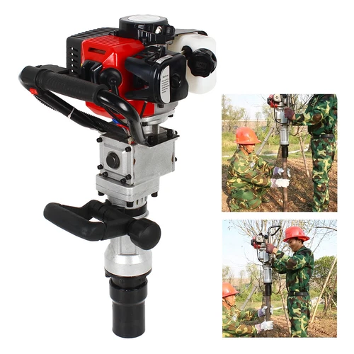 2 Stroke Gas Powered T Post Driver Fence T-Post Gasoline Pile Driver Hammer 900W